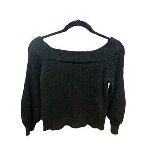 Vici Women’s Black Cold Shoulder Long Sleeve elegant sweater Size Large